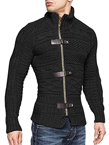 Karlywindow Men's Cable Knit Cardigan Karlywindow Men's Cable Knit Cardigan